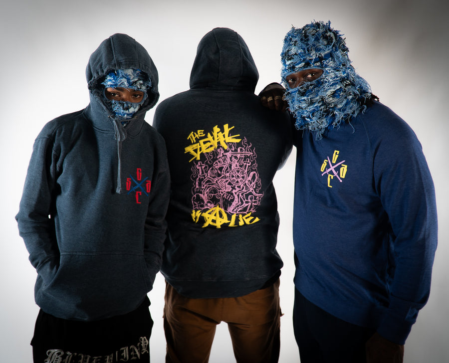 Steel Blue Devil Is A Lie Hoodie