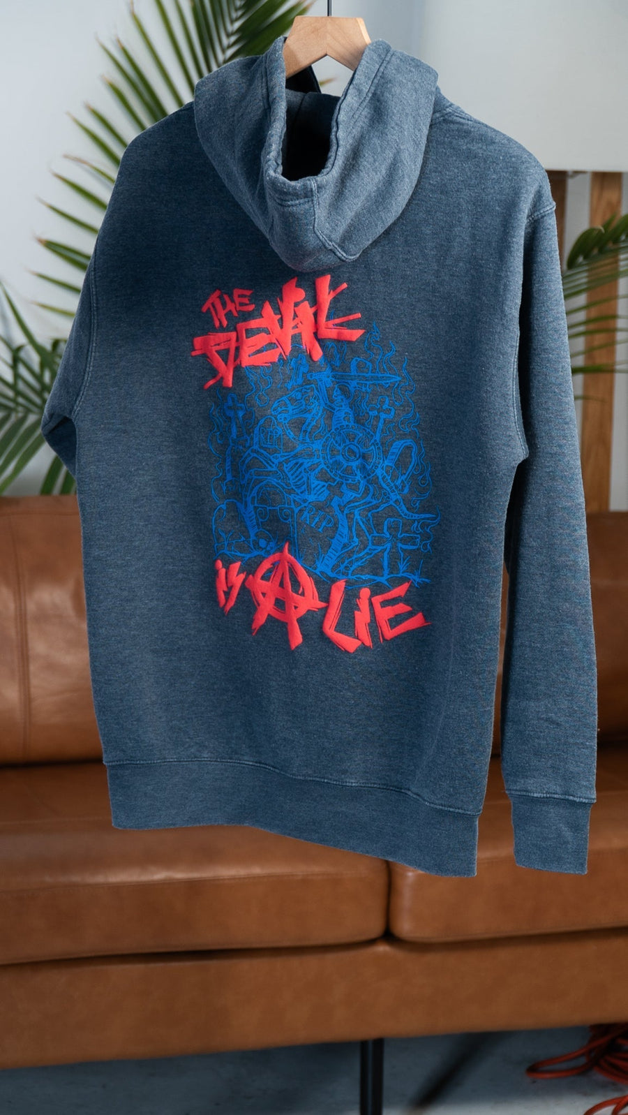 Heather Blue Devil Is A lie Hoodie