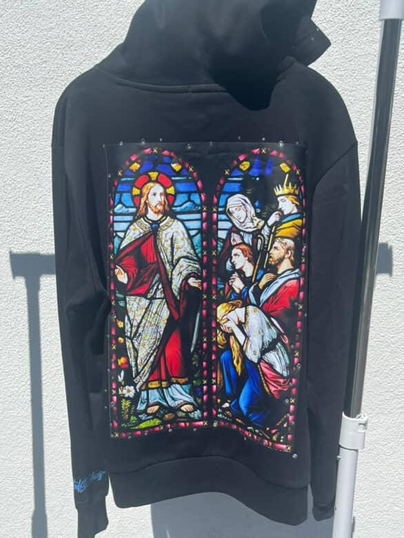 BBG Black Hoodie w/ Religious Embroidery