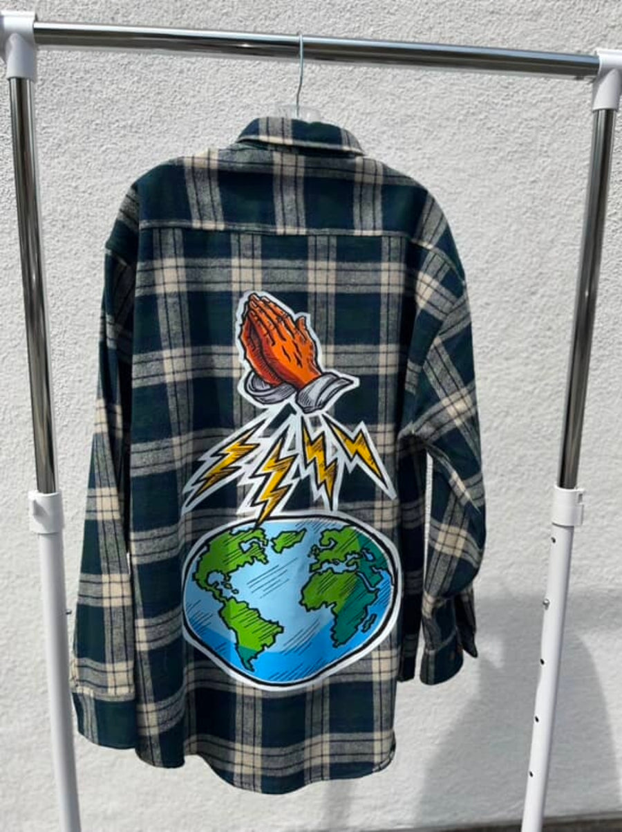 Blue BBG Long Sleeve Plaid Shirt