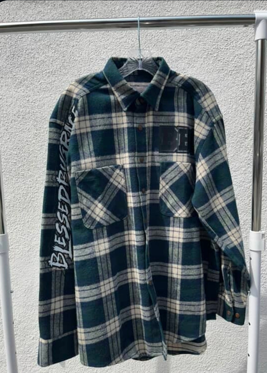 Blue BBG Long Sleeve Plaid Shirt